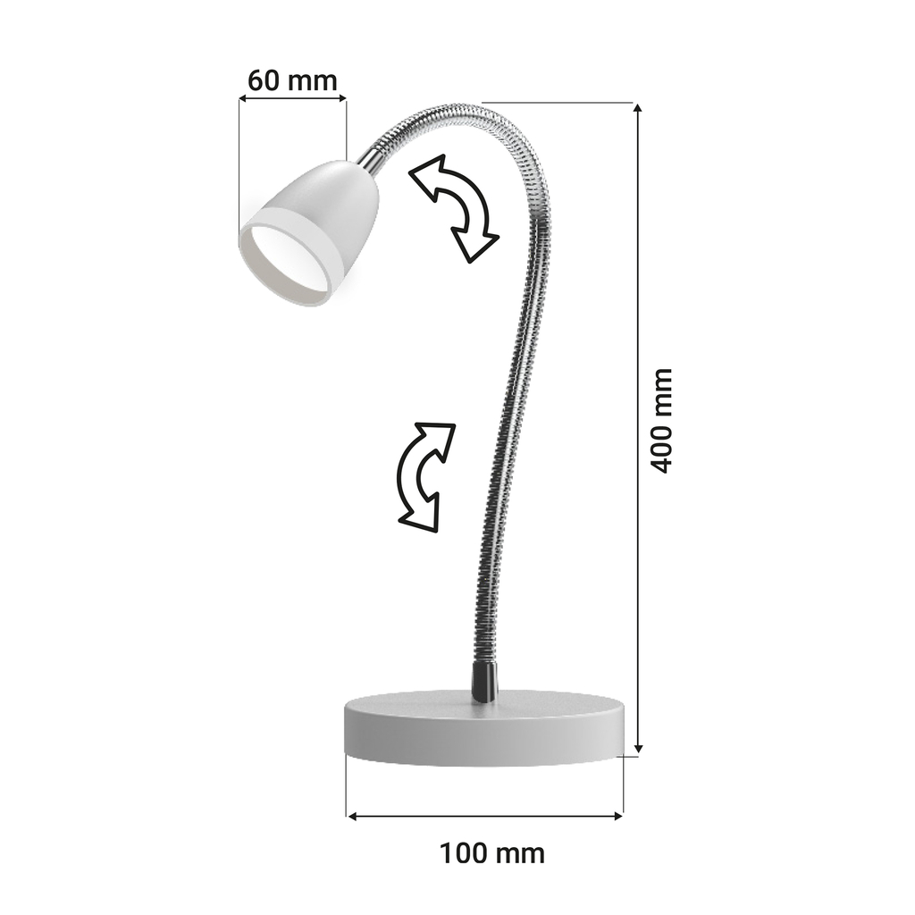 Stolná lampa LED ORO LARUS biela