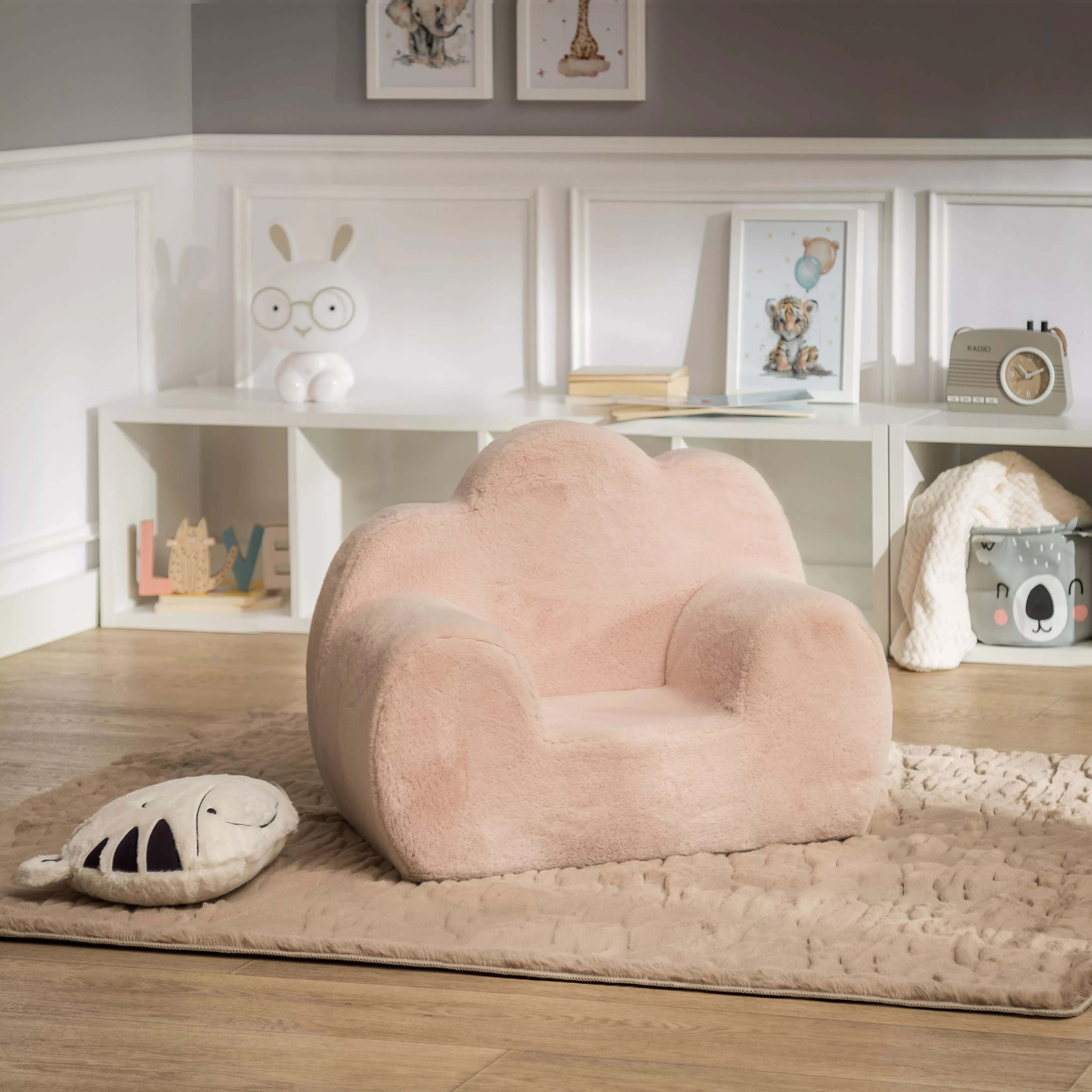 Detské kreslo v tvare oblaku ružové CLOE
