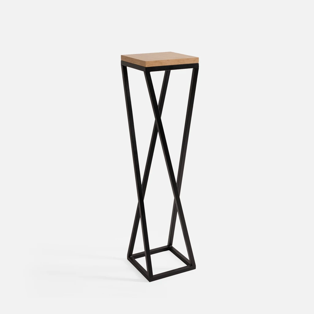 Loftový stojan na kvety, čierny dub LESCAR M 77 cm