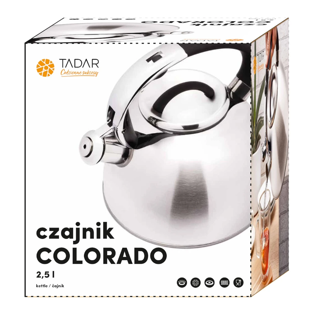 Plynová a indukčná kanvica strieborná COLORADO 2,5 l