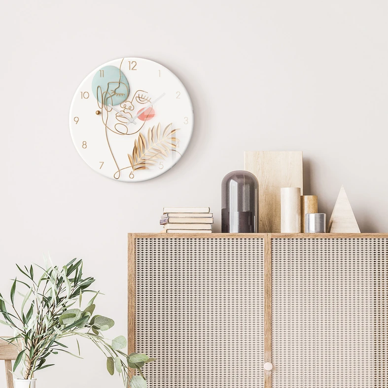 Sklenené nástenné hodiny FEMININE LINE 30 cm