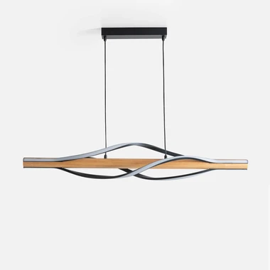 Závesné svietidlo LED drevené čierne BAEZ