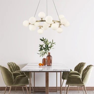 Zlatá guľová závesná lampa BOBO