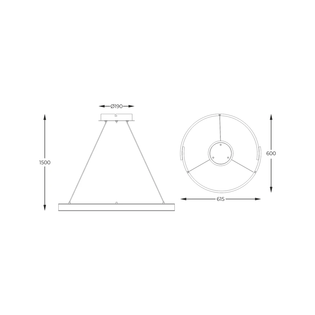 Lampa wisząca LINOS LED - czarno-złoty pierścień, idealny do salonu.