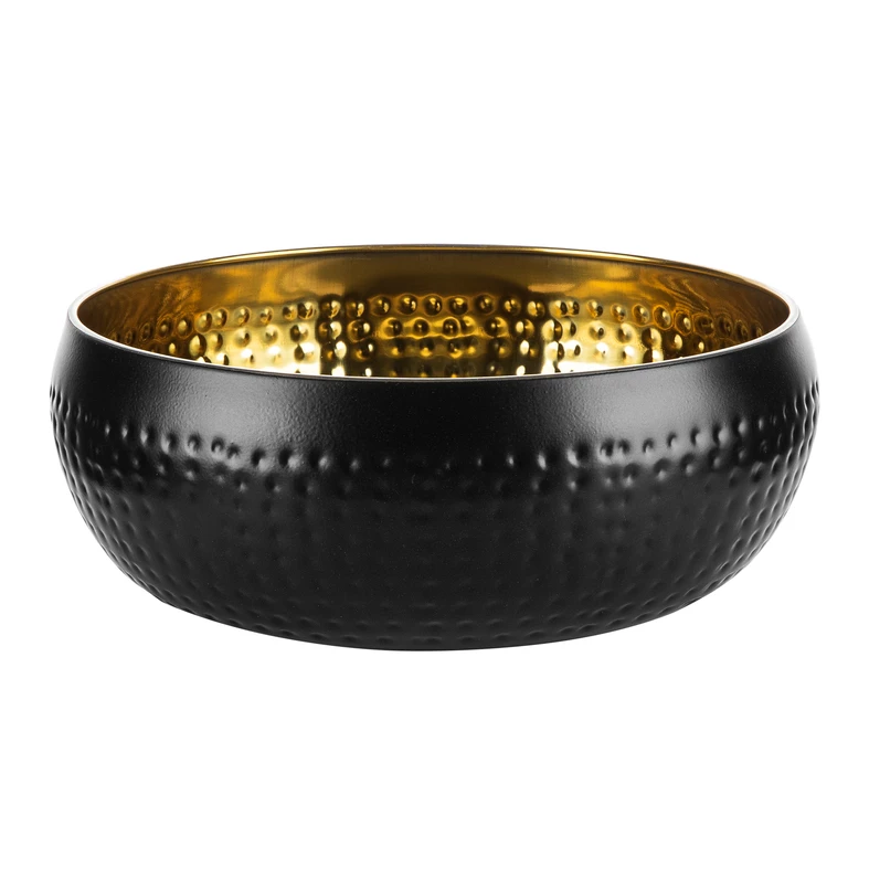 Nerezová miska čierno-zlatá 24 cm