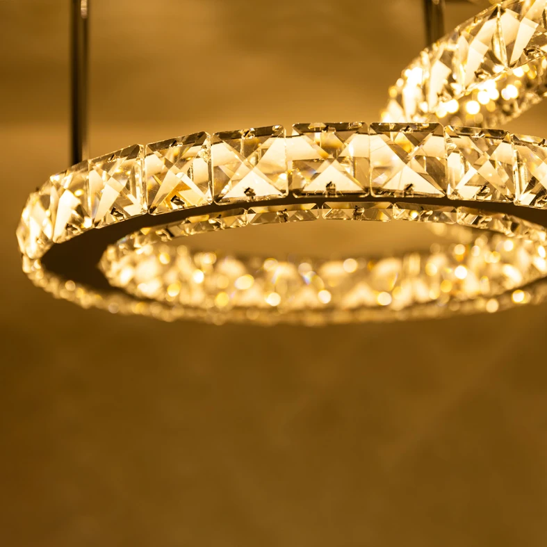 Stropné LED svietidlo GIRONA 2 krúžky chróm