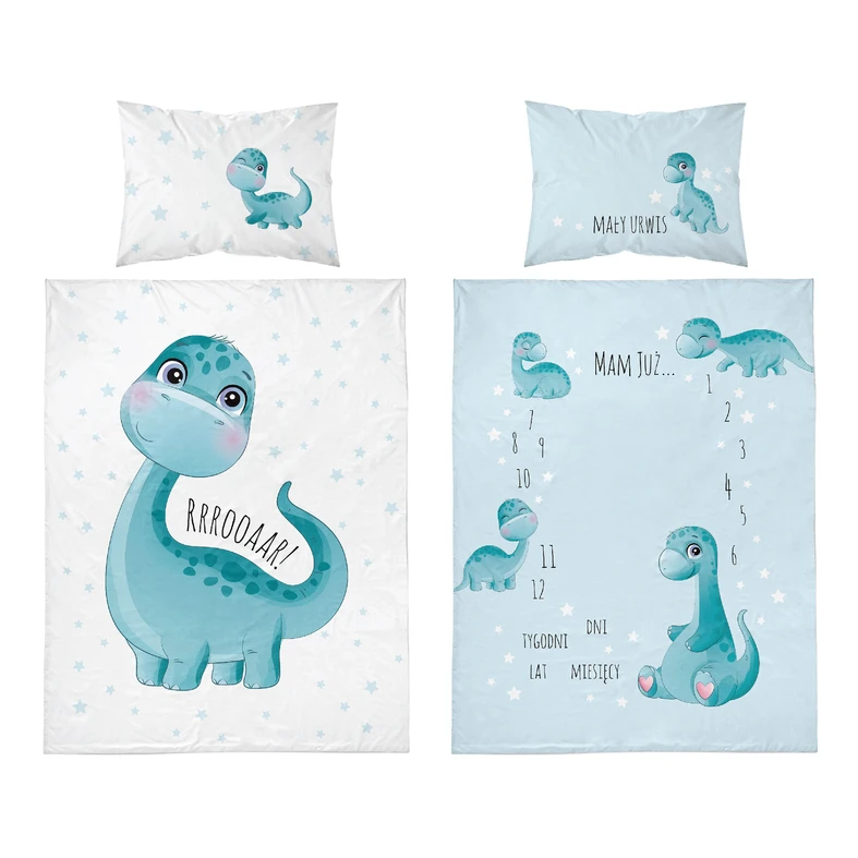 Bavlnené obliečky MALÝ DINOSAURUS 100x135 cm