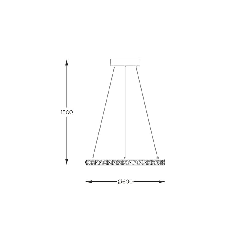 Design MURIEL przypomina złoty pierścień lub obręcz, w której akrylowe kryształki dodają blasku na podobieństwo drogich kamieni.