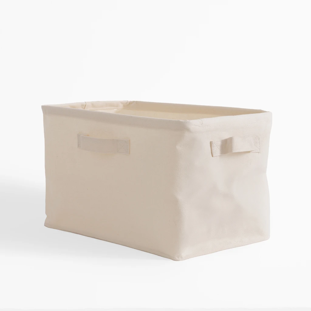 Beżowy pojemnik z uchwytami