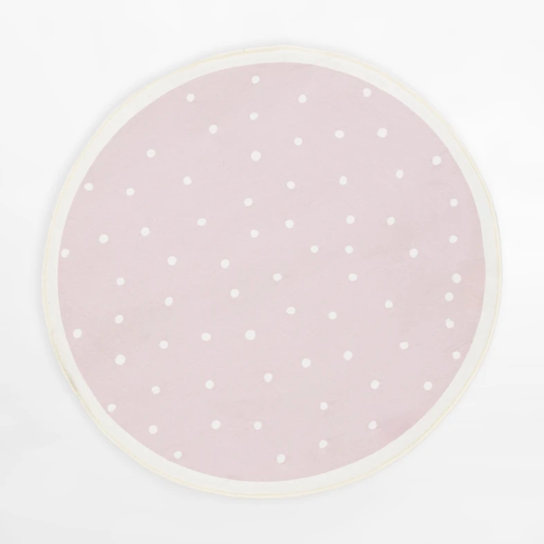 Okrągły dywan w kropki