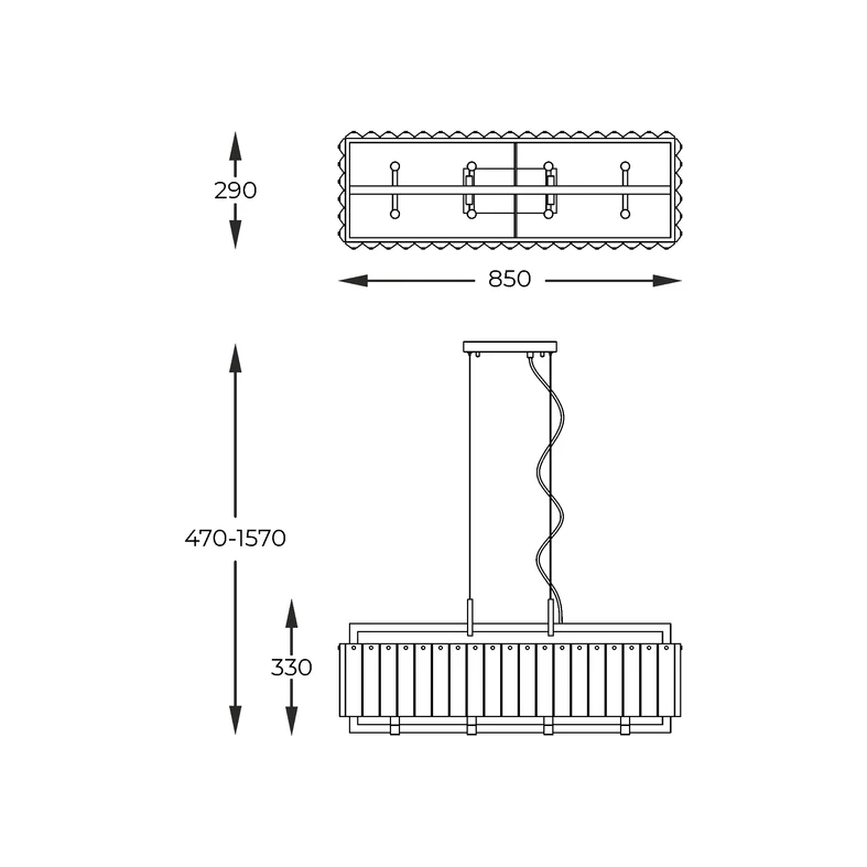 Závesné svietidlo PALACE P0523-08A-U8AC