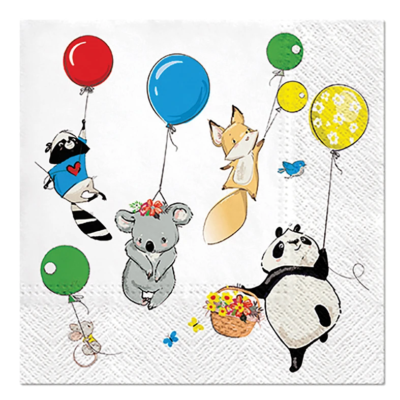 Papierové obrúsky ANIMALS PARTY 20 ks