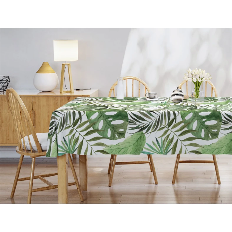 Obrus s motívom listov monstery 140 x 220 cm