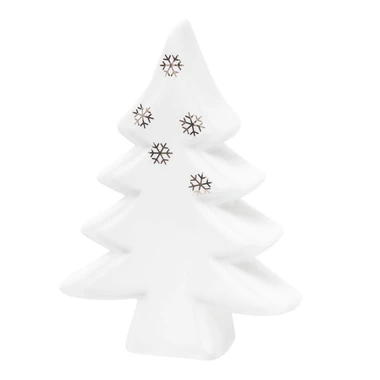Vianočná dekorácia keramická biela VIANOČNÝ STROMČEK 14,5 cm