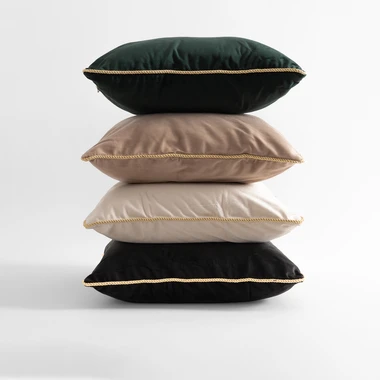 Velúrová obliečka na vankúš krémová LILLE 60x60 cm