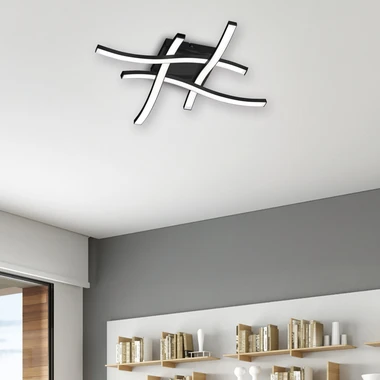 Čierna stropná lampa LED ROUTE hashtag