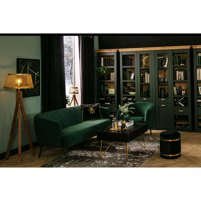 Lampa na drevenej trojnožke tienidlo mosadz FREDERIK