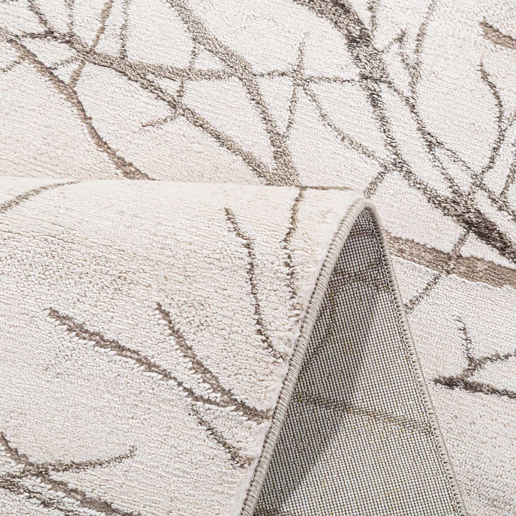 Koberec so vzorom konárov SPAZZIO, krémový, 80x150 cm