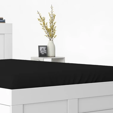 Saténové prestieradlo s gumičkou čierne PURE 160x200 cm