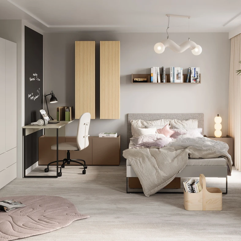 Minimalistyczna szafka nocna w kolorze truflowym