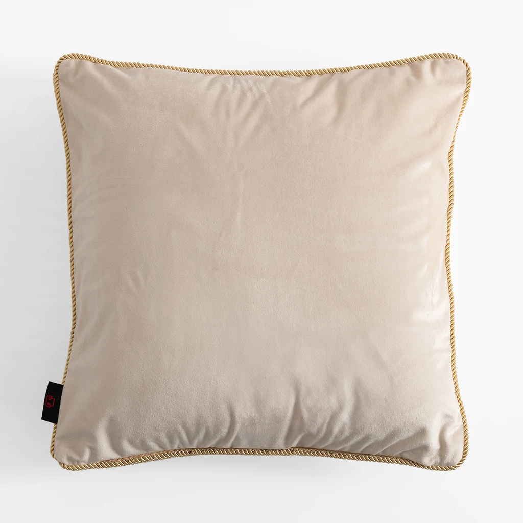 Velúrová obliečka na vankúš krémová LILLE 60x60 cm