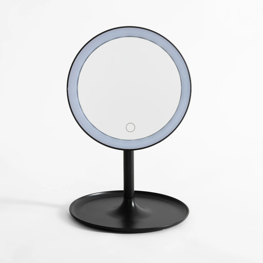 Kozmetické zrkadlo s LED osvetlením čierne