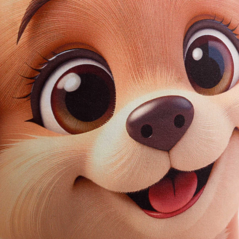 Brązowa poduszka przytulanka w kształcie pieska