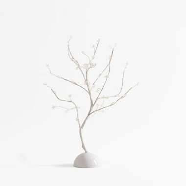 Dekorácia svetelný stromček 48 LED 3AA biely 45 cm