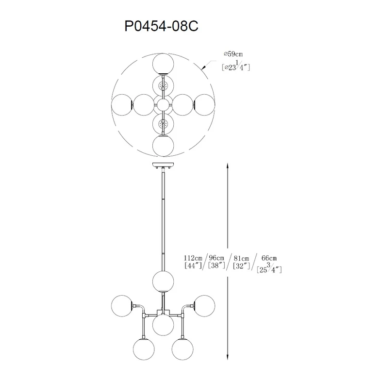 Čierno-zlatý luster RIANO 59 cm