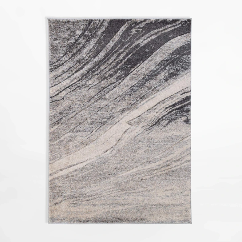 Prostokątny dywan abstrakcyjny szary