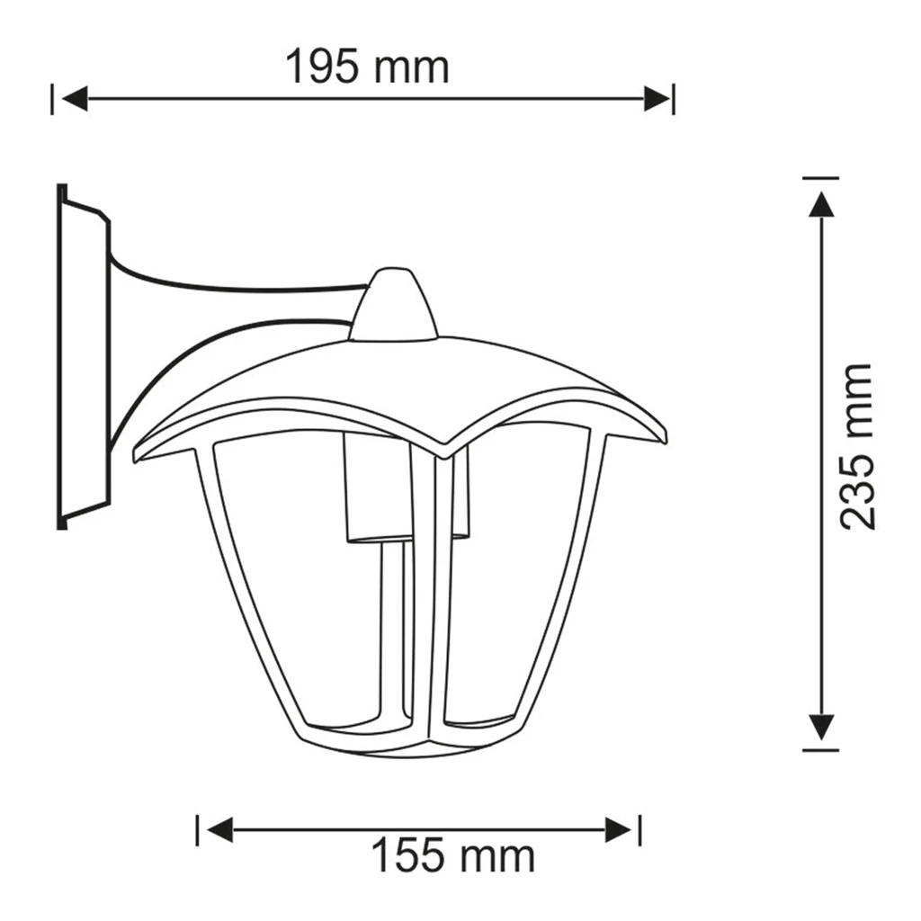 Vonkajšie nástenné svietidlo čierne IGMA