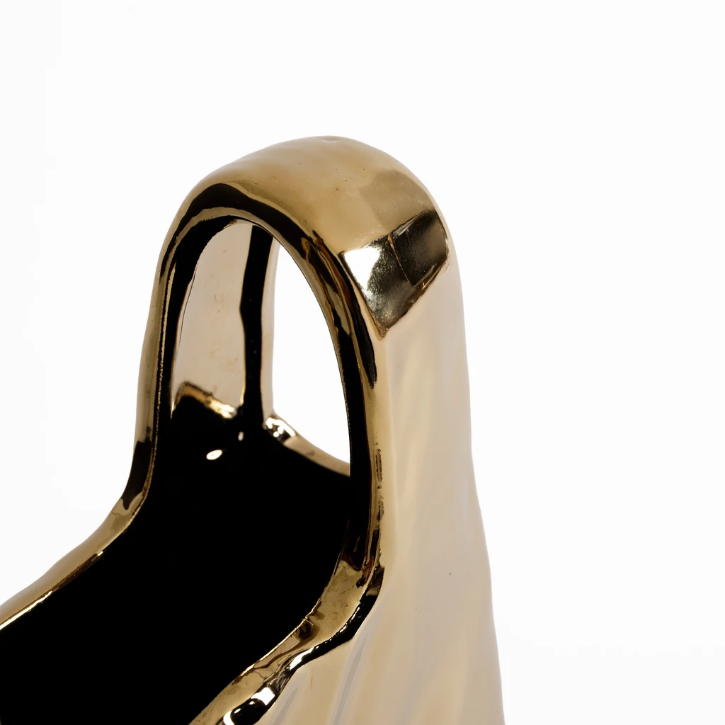 Wazon w kształcie torby w kolorze złotym