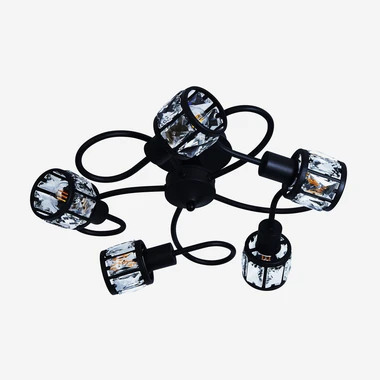 Stropné svietidlo v čiernej farbe MALTA 5