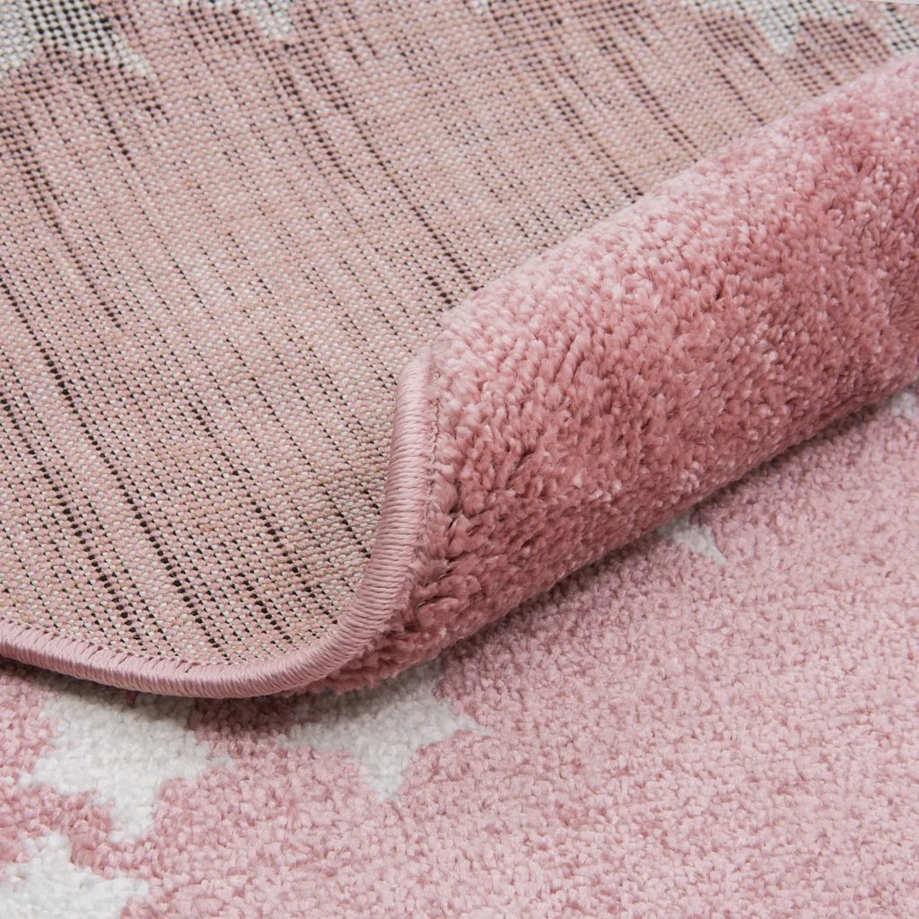 Koberec KIDS HVIEZDA okrúhly ružový 120 cm