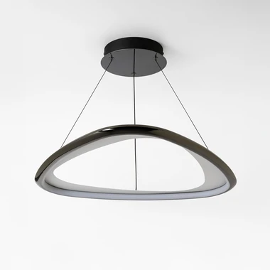 LED luster na lanku GETAFE chróm čierna 65 cm