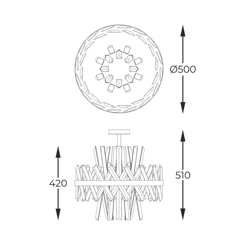 Stropné svietidlo CONSTANTINOPLE glamour zlaté 50 cm