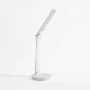 Stolná LED lampa s okrúhlou základňou biela