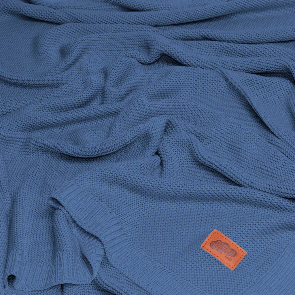 Detská deka bambusová modrá MAYA MOO 80x100 cm