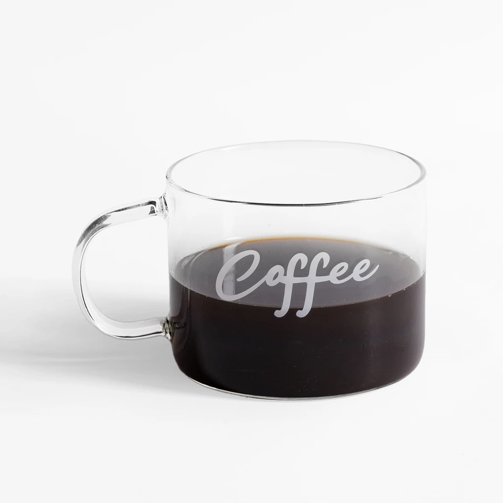 Sklenený hrnček s uškom COFFEE 400 ml