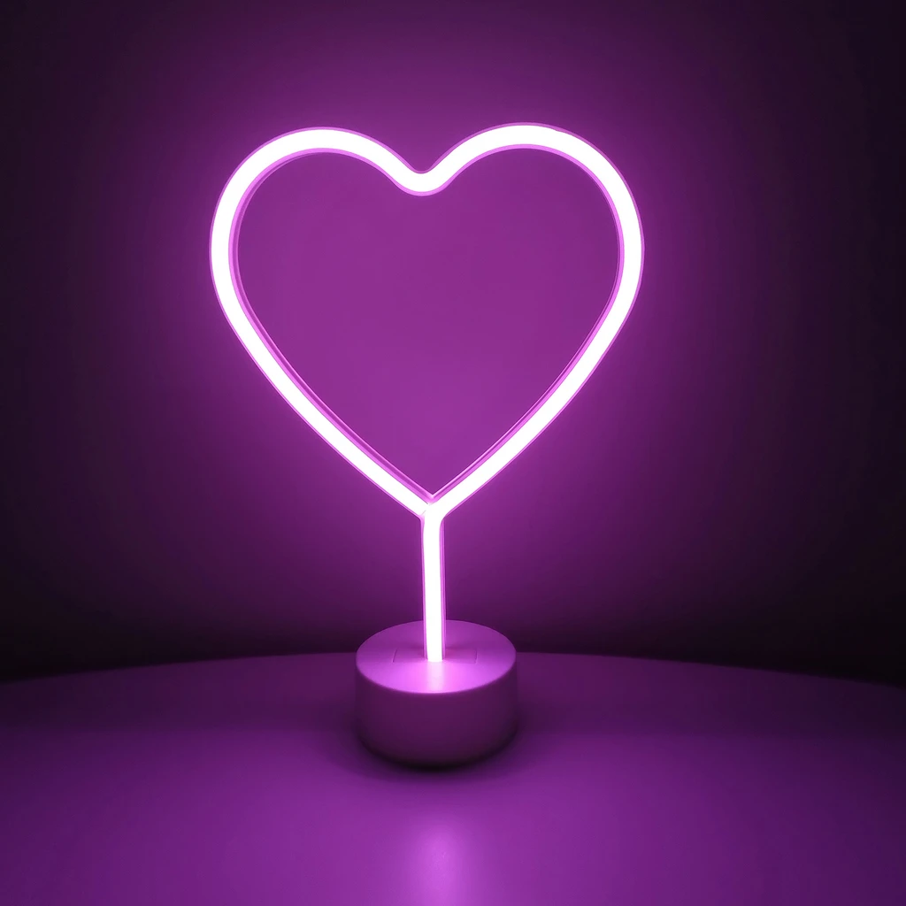 Dekoratívna stolná lampa LED NEON HEART