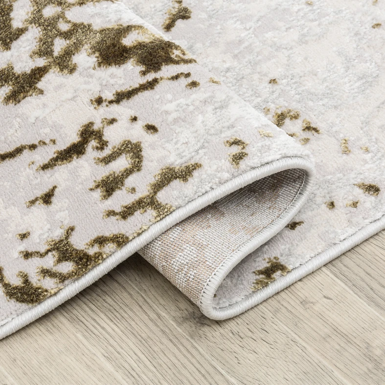 Koberec do predsiene abstraktný zlatý SUNSET 80 x 150 cm