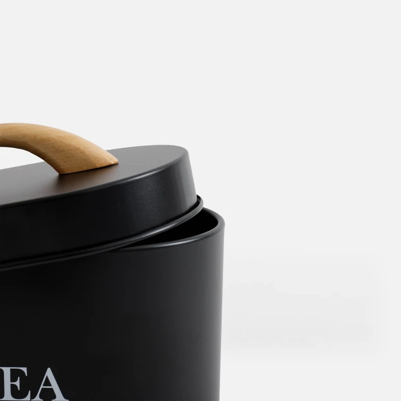 Kuchynská nádoba na čaj čierna 15 cm