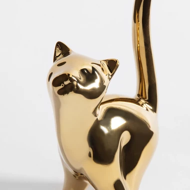 Dekoratívna zlatá figúrka MAČKA 15 cm