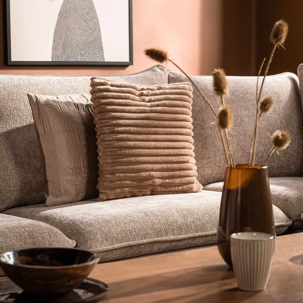 Dekoračný vankúš TILIA do obývačky, béžový 45x45 cm