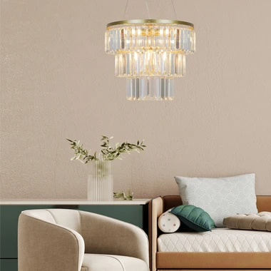 Luster na lanku glamour zlatý 4xE14 TIFANNY 40 cm