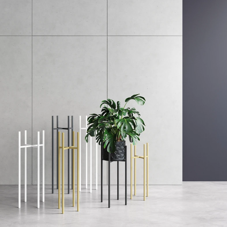 Kovový stojan na kvetináč ANGERS čierny