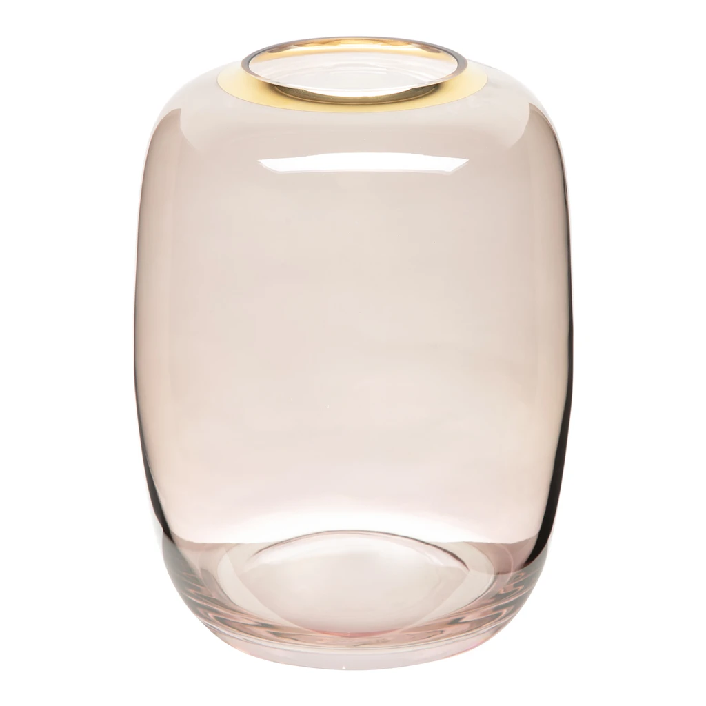 Hnedá okrúhla sklenená váza LISTER 29 cm