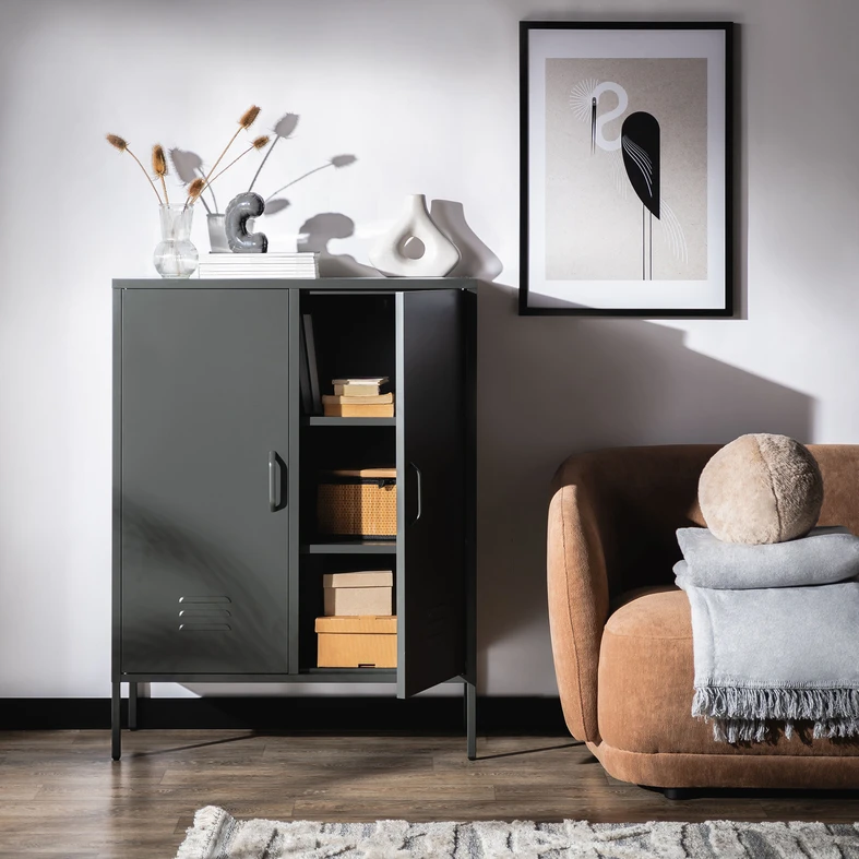 Kovová komoda čierna BLISFUL