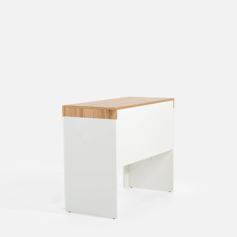 Biała toaletka z szufladą ukrytą w blacie