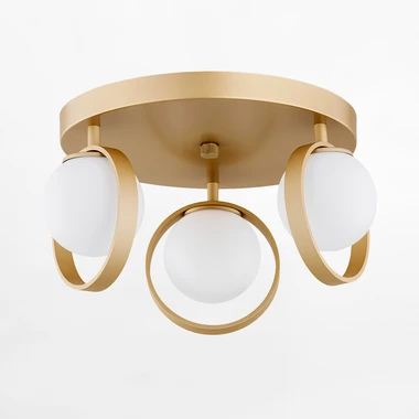 Stropné svietidlo 3 sférické tienidlá zlaté SATURNIA